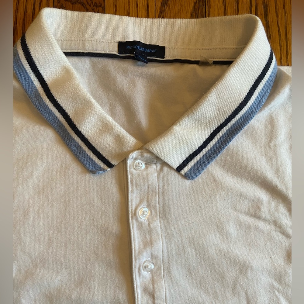 Patrick Assaraf XXL White Polo Shirt